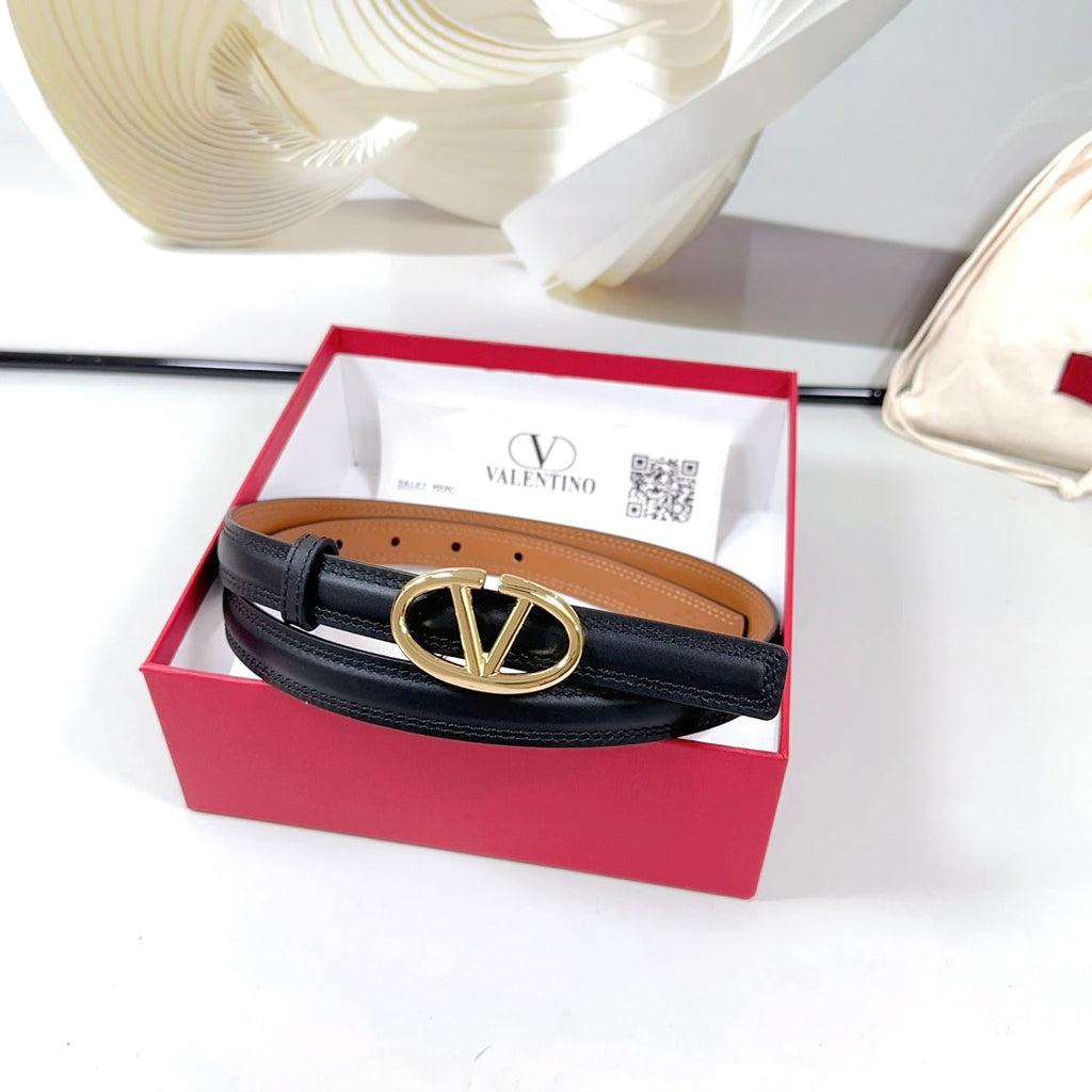 The Bold Edition Belt 20mm Black Brown Calfskin Light Gold Buckle