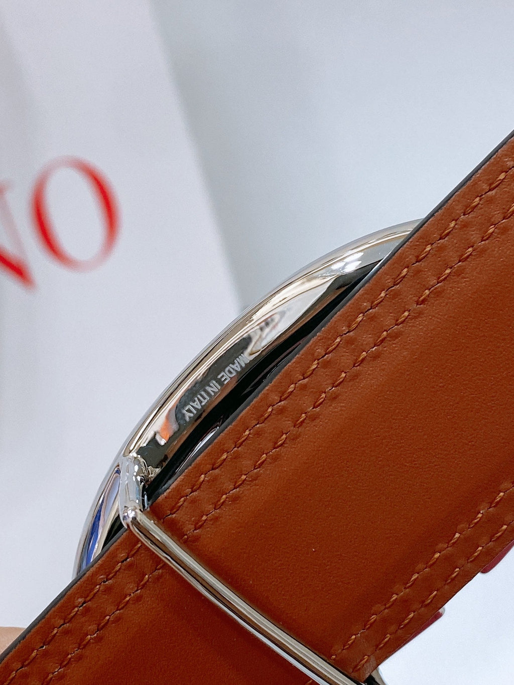 The Bold Edition Belt 30mm Black Brown Calfskin Silver Buckle