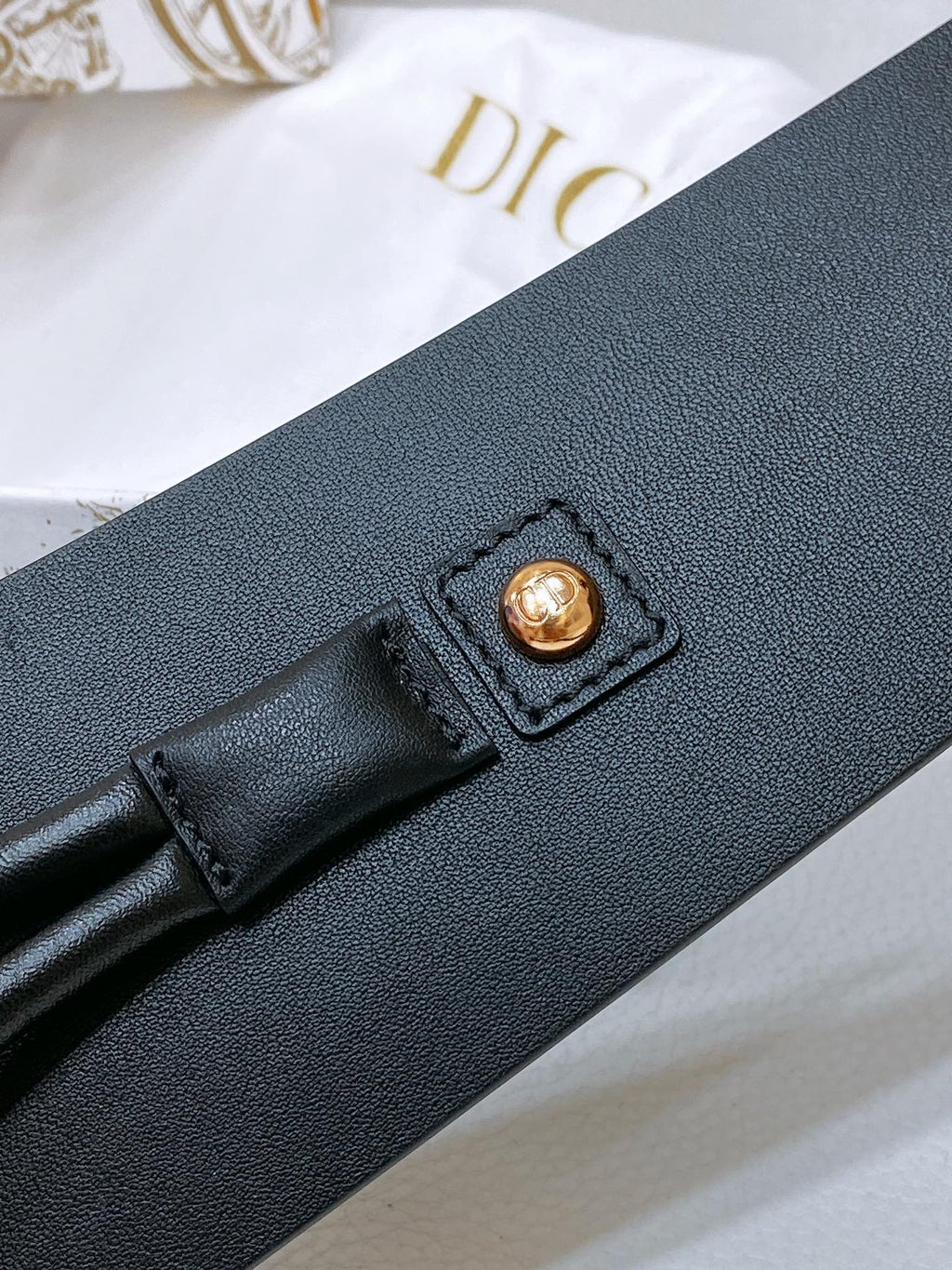 cd nolita belt black lambskin gold buckle