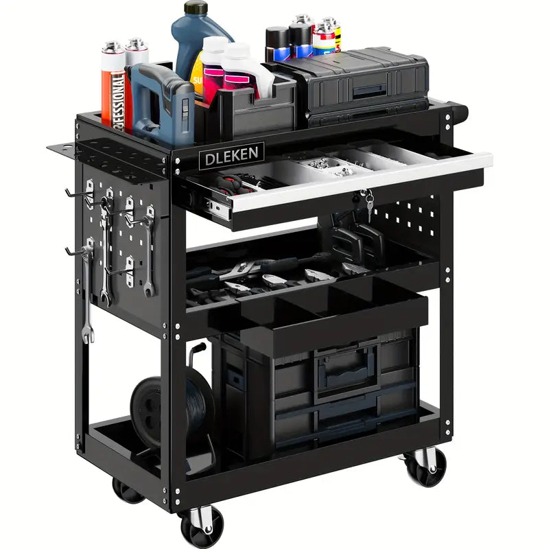 "Mobile Tool Carts: Flexible Movement, Ample Storage Space, Suitable for Workshops, Repair Rooms and More"