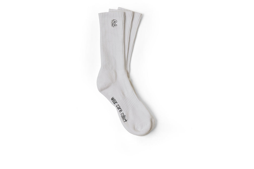 SC Logo Socks - White/Black (3 pack)