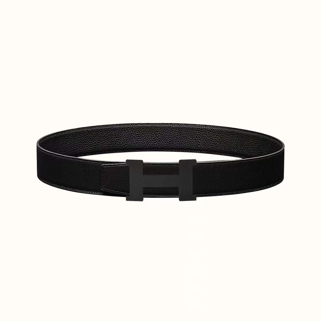 HM CONSTANCE BELT BUCKLE & REVERSIBLE  BLACK LEATHER STRAP 38MM