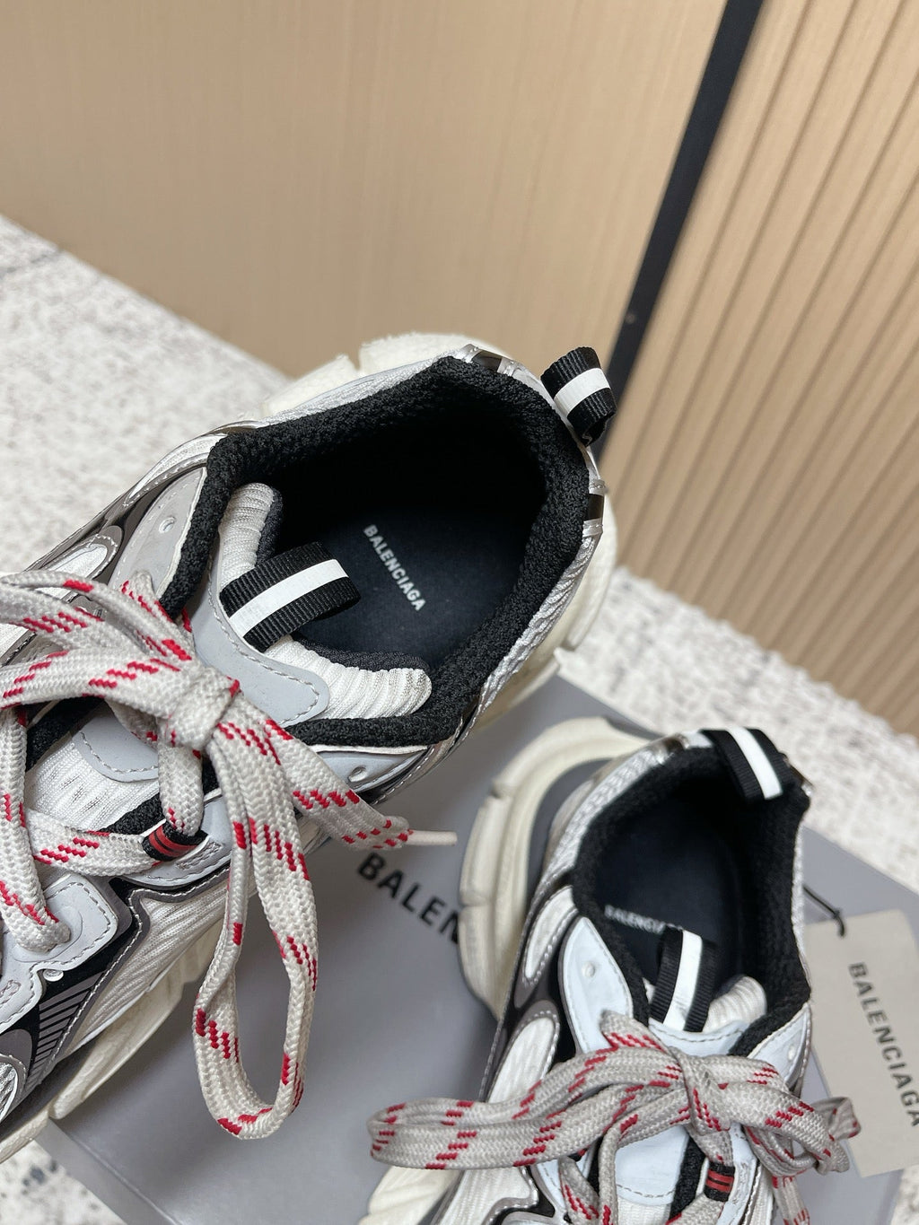 Balenciaga Sneaker Mesh Lace-up Black White Fabric 534178