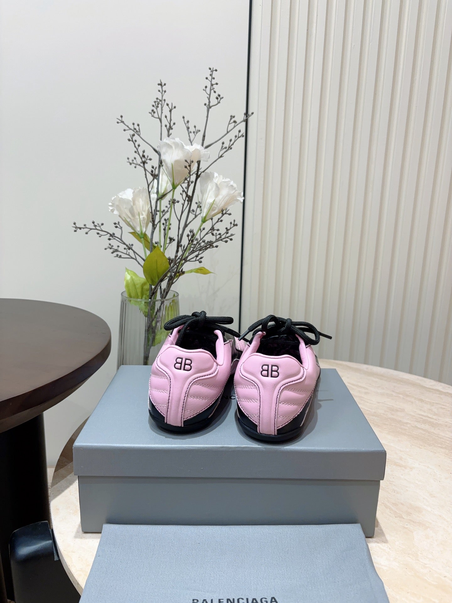 SOCCER SNEAKER IN PINK MIX BLACK QUILTED LAMBSKIN