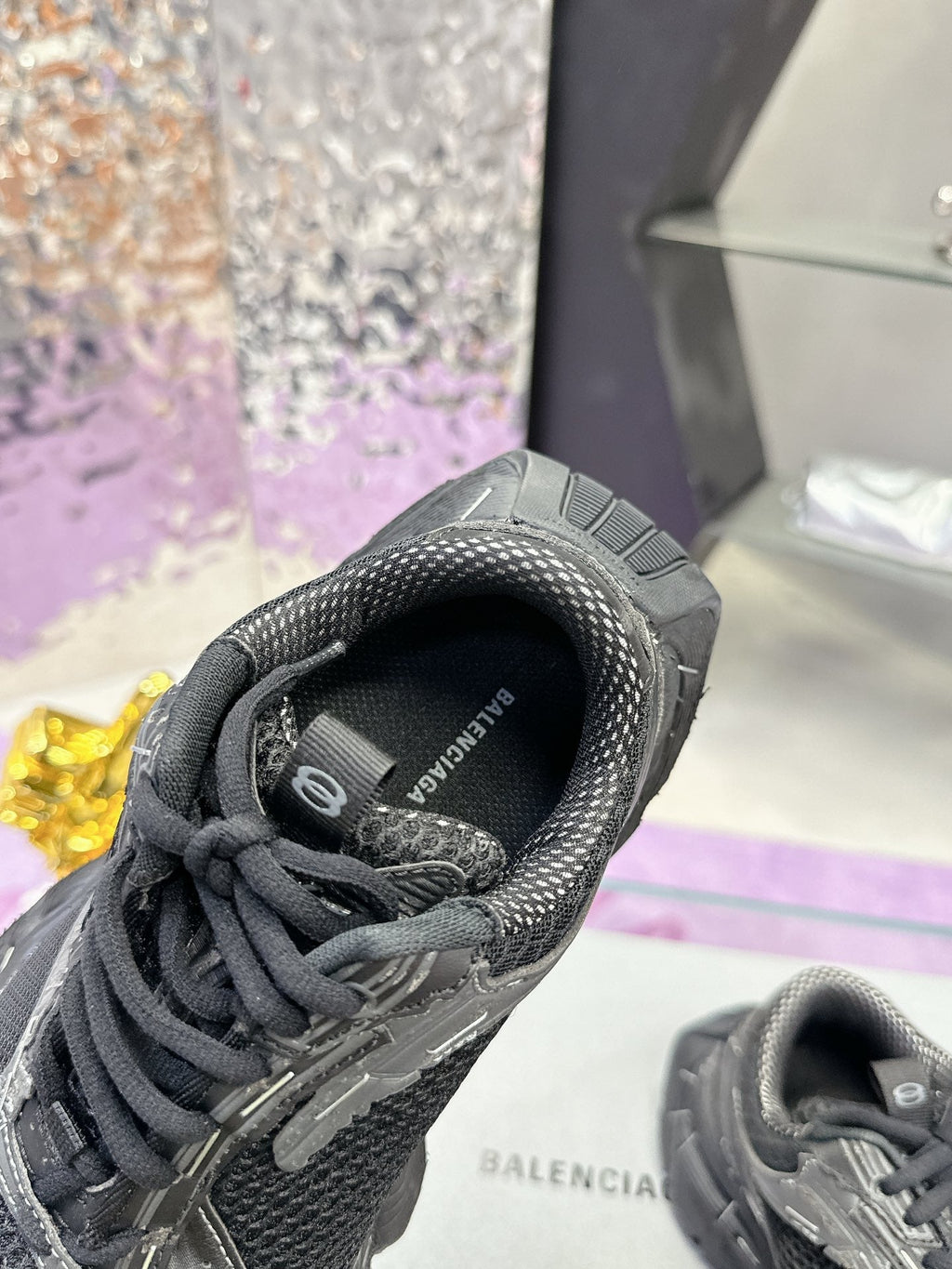 STAPLER SNEAKER IN BLACK MIX GRAY POLYURETHANE AND MESH
